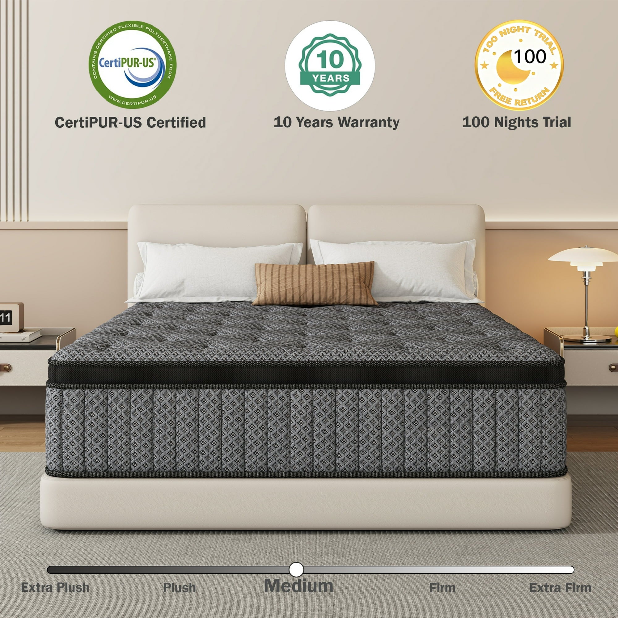 HIKOS 12 inch Twin Mattress in a Box, Cooling Gel Memory Foam Hybrid Mattress with Individually Wrapped Pocket Coils, Medium Firm Twin Size Mattress, Pressure Relief for Adult