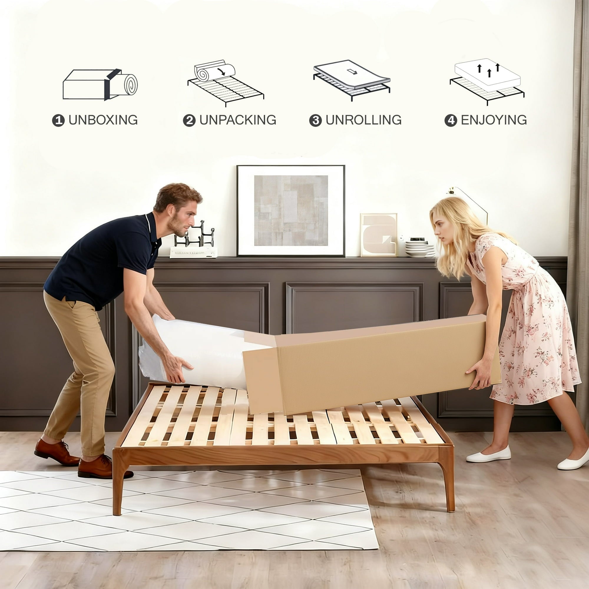 HIKOS 12 inch Twin Mattress in a Box, Cooling Gel Memory Foam Hybrid Mattress with Individually Wrapped Pocket Coils, Medium Firm Twin Size Mattress, Pressure Relief for Adult
