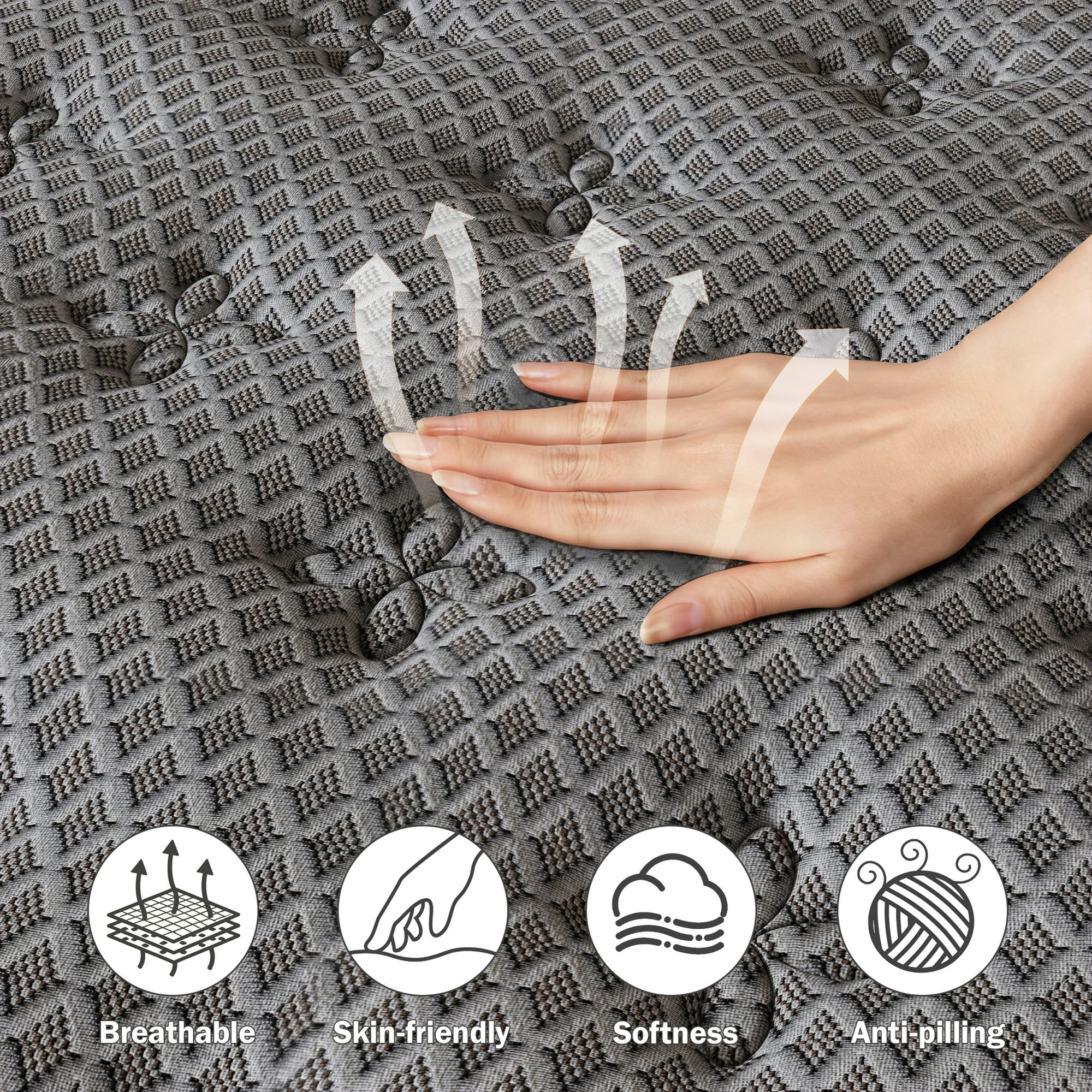 HIKOS 12 inch Twin Mattress in a Box, Cooling Gel Memory Foam Hybrid Mattress with Individually Wrapped Pocket Coils, Medium Firm Twin Size Mattress, Pressure Relief for Adult